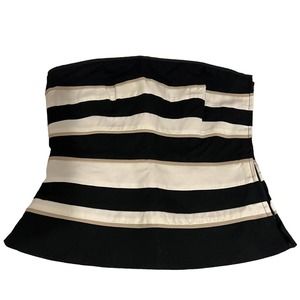 White House Black Market WHBM NWT Strapless Black & Cream Bustier Top - Size 2